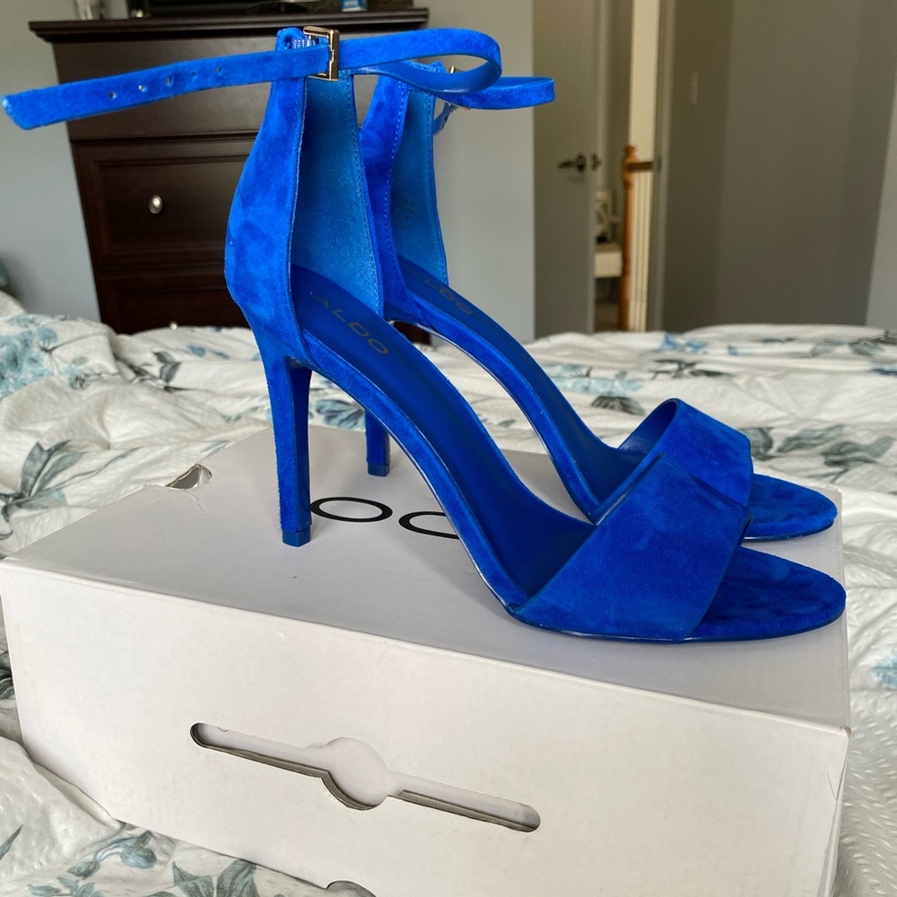 Blue Aldo Suede Heels